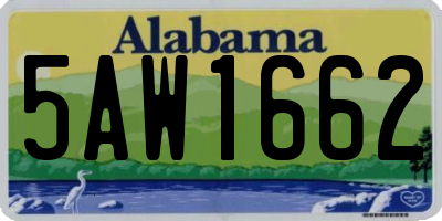 AL license plate 5AW1662