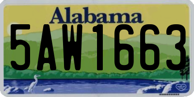 AL license plate 5AW1663