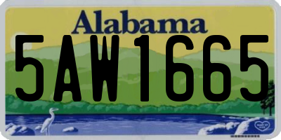 AL license plate 5AW1665