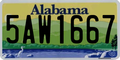 AL license plate 5AW1667