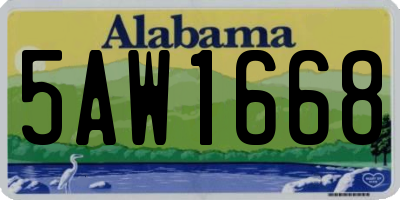 AL license plate 5AW1668