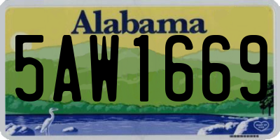 AL license plate 5AW1669