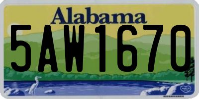AL license plate 5AW1670