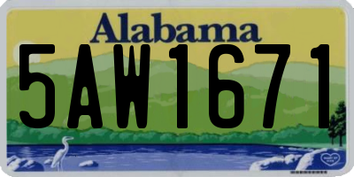 AL license plate 5AW1671