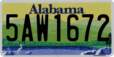 AL license plate 5AW1672