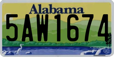 AL license plate 5AW1674