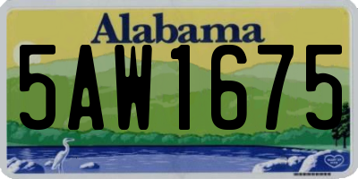 AL license plate 5AW1675