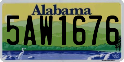 AL license plate 5AW1676