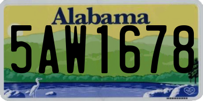 AL license plate 5AW1678