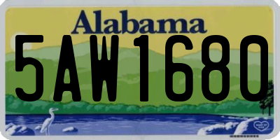 AL license plate 5AW1680