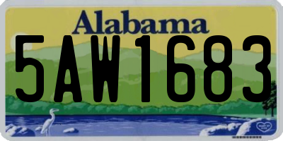 AL license plate 5AW1683