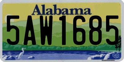 AL license plate 5AW1685