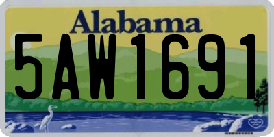 AL license plate 5AW1691