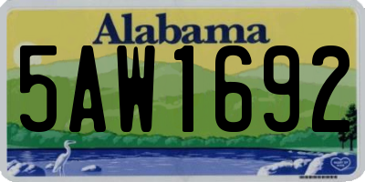 AL license plate 5AW1692