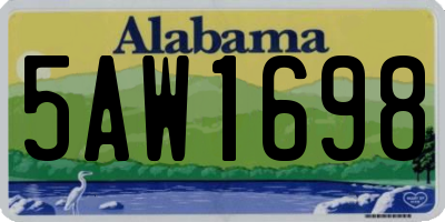 AL license plate 5AW1698