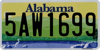 AL license plate 5AW1699