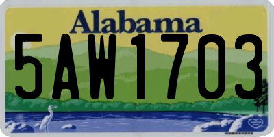 AL license plate 5AW1703