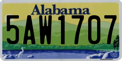 AL license plate 5AW1707