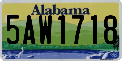 AL license plate 5AW1718