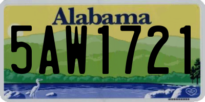 AL license plate 5AW1721