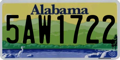 AL license plate 5AW1722
