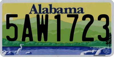 AL license plate 5AW1723