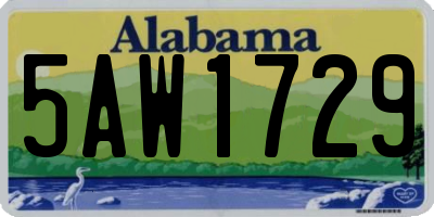 AL license plate 5AW1729