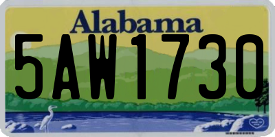 AL license plate 5AW1730