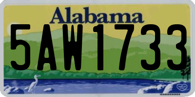 AL license plate 5AW1733