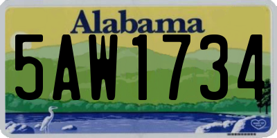 AL license plate 5AW1734