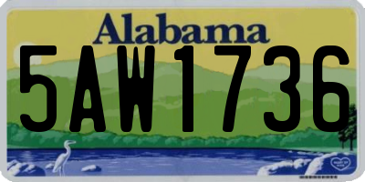AL license plate 5AW1736