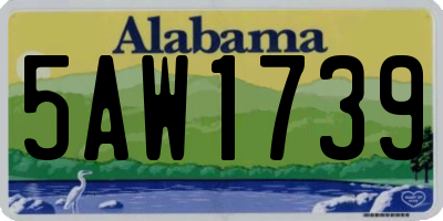 AL license plate 5AW1739