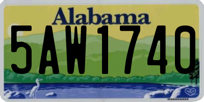 AL license plate 5AW1740