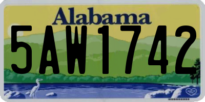AL license plate 5AW1742