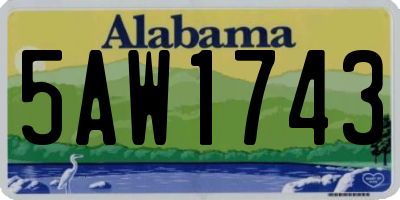 AL license plate 5AW1743