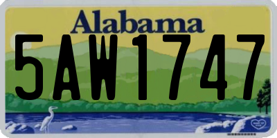 AL license plate 5AW1747