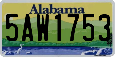 AL license plate 5AW1753