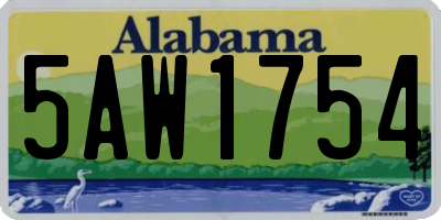 AL license plate 5AW1754