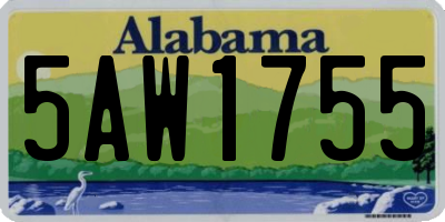 AL license plate 5AW1755