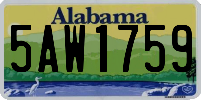 AL license plate 5AW1759