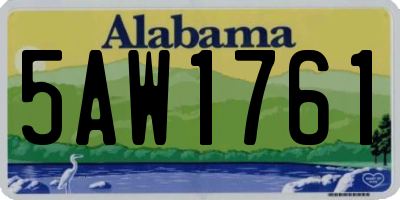 AL license plate 5AW1761