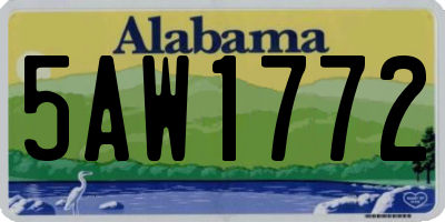 AL license plate 5AW1772