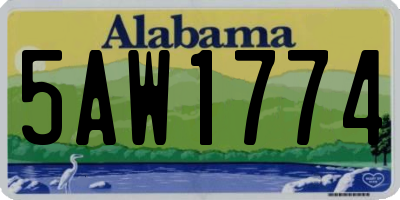 AL license plate 5AW1774