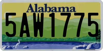AL license plate 5AW1775