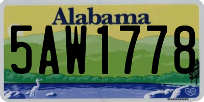 AL license plate 5AW1778