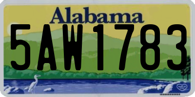 AL license plate 5AW1783
