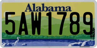 AL license plate 5AW1789