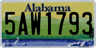 AL license plate 5AW1793