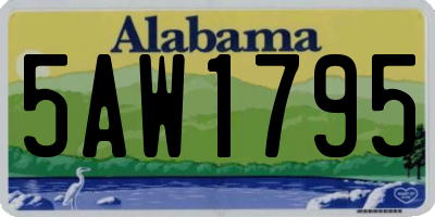 AL license plate 5AW1795