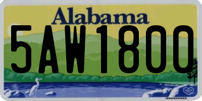 AL license plate 5AW1800